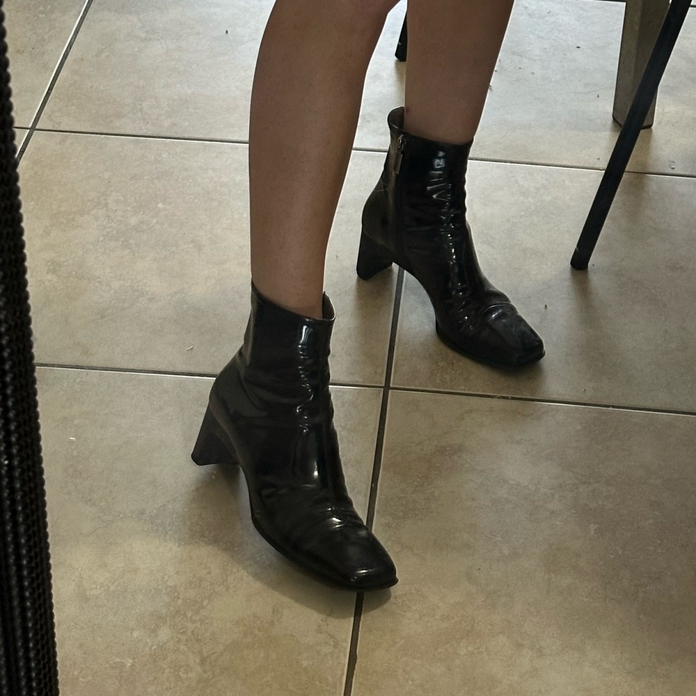 Vintage Bruno Magli Patent Leather Ankle Boots
